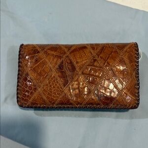 Vintage Elegant Brown Crocodile Pattern Women's Wallet